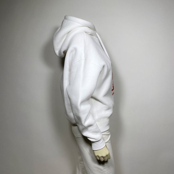 KEVIN LYONS x AMI PARIS White Fleece Logo Hoodie - Picture 4 of 12